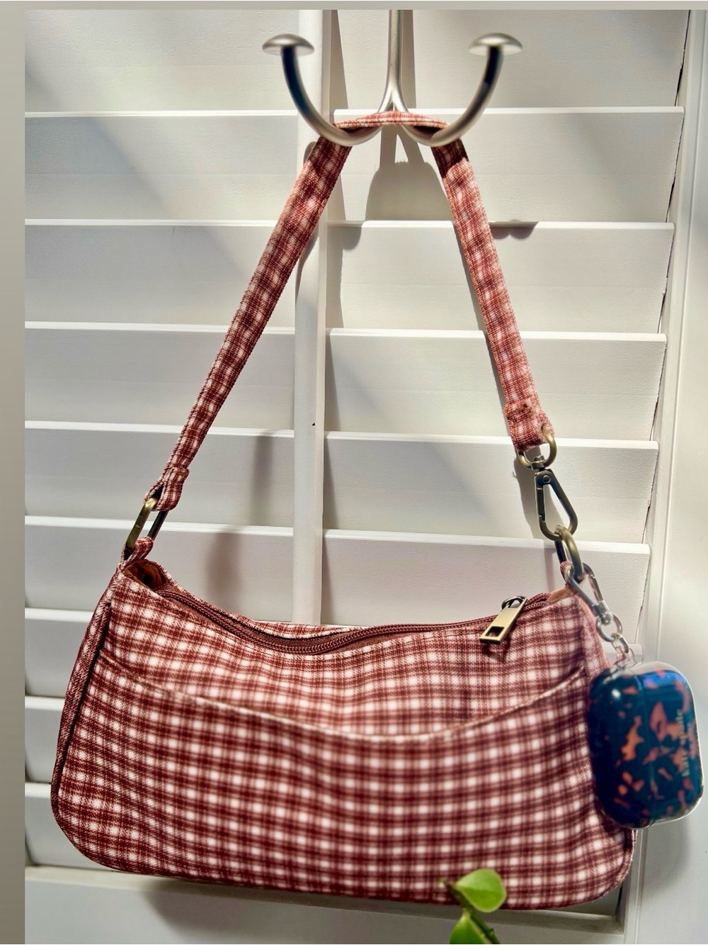 American Eagle Outfitters Rust Plaid Shoulder Bag / Y2K